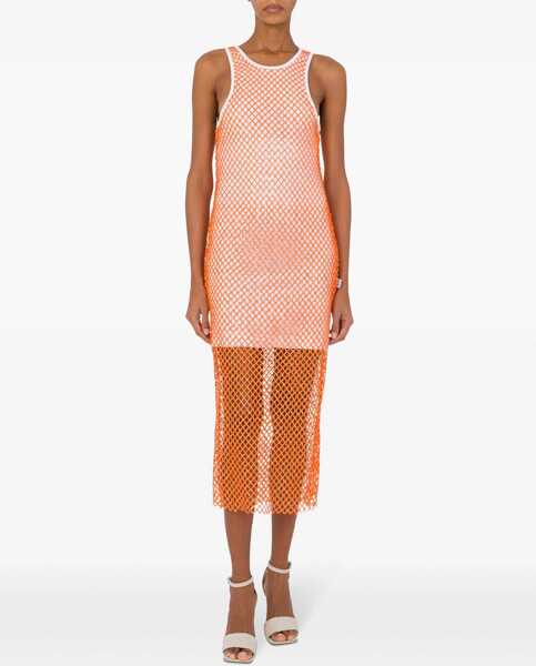 Rochii casual MOSCHINO JEANS Mesh And Sequin Dress ORANGE Femei (BM 17245745) 2