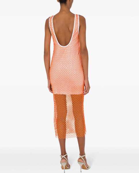 Rochii casual MOSCHINO JEANS Mesh And Sequin Dress ORANGE Femei (BM 17245745) 3