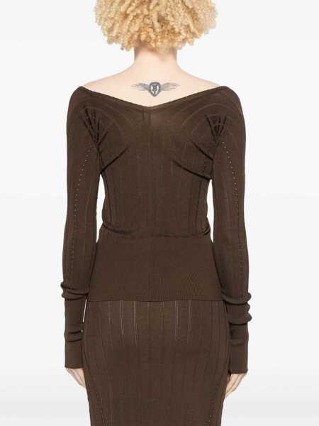 Bluze JACQUEMUS The Top Praluce BROWN Femei (BM 17245775) 4