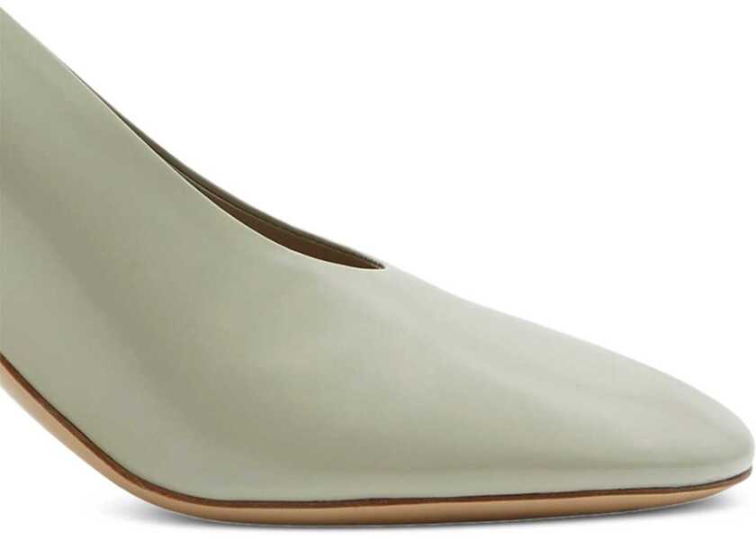 Pantofi stiletto Burberry Brushed Leather Pumps With Covered Heel 9Cm White Femei (BM 17246105) 2