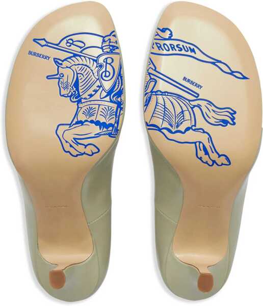 Pantofi stiletto Burberry Brushed Leather Pumps With Covered Heel 9Cm White Femei (BM 17246105) 4