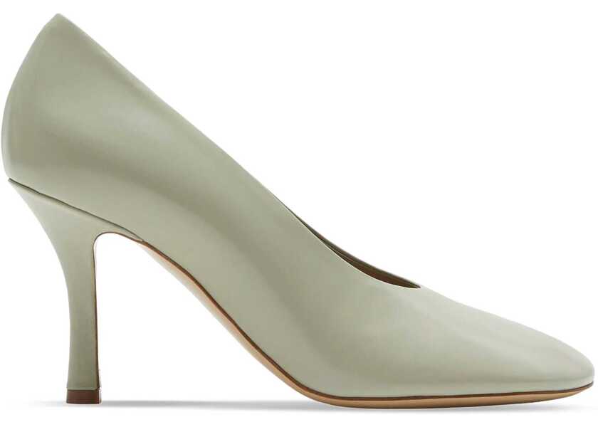 Pantofi stiletto Burberry Brushed Leather Pumps With Covered Heel 9Cm White Femei (BM 17246105) 1