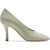 Burberry Brushed Leather Pumps With Covered Heel 9Cm White