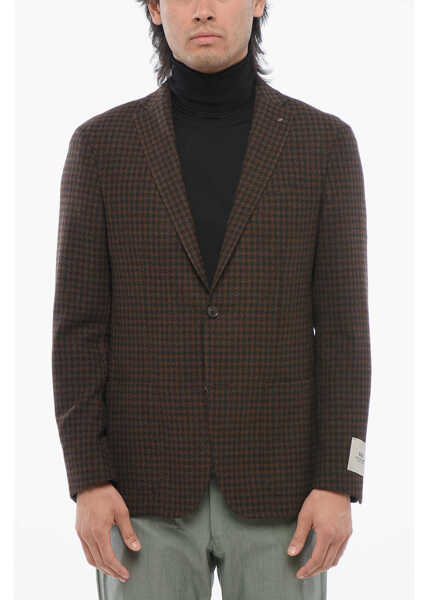 Sacouri CORNELIANI Cc Collection Houndstooth Right Blazer Orange Barbati (BM 17246123) 1