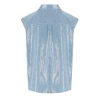 Imbracaminte FEDERICA TOSI Dama - Camasi casual FEDERICA TOSI FEDERICA TOSI DENIM ACQUA SEQUINS SLEEVELESS SHIRT Light blue Femei (BM 17246434) - B-mall.ro
