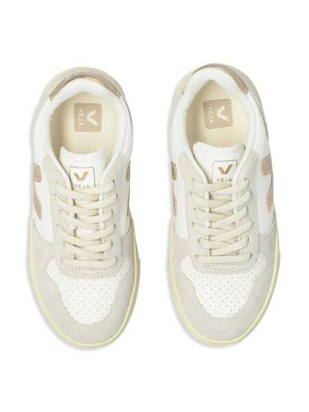 Sneakers VEJA SMALL V-10 LACES CHROMEFREE LEATHER EXTRA-WHITEPLATINENATURAL SNEAKERS White Fete (BM 17246527) 4
