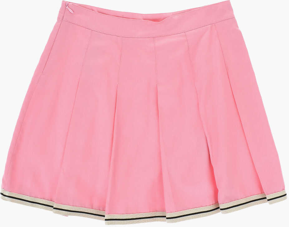 Fuste Palm Angels Solid Color Flared Skirt Pink Fete (BM 17247005) 3