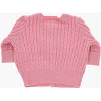 Pulovere pentru Baieti - Cardigane Ralph Lauren Cable Knit Crew-Neck Cardigan With Embroidered Logo Pink Baieti (BM 17247029) - B-mall.ro