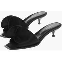 Sandale cu toc Crepè Silk Sandals With Bow Design 4Cm Femei