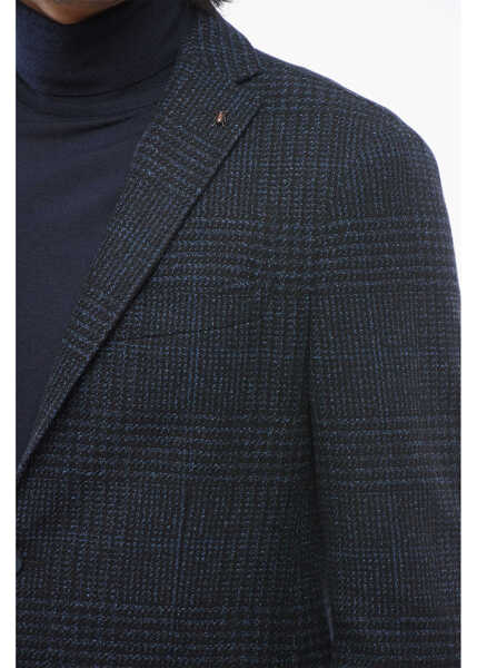 Sacouri CORNELIANI Cc Collection Checkered Right Blazer Blue Barbati (BM 17247101) 3