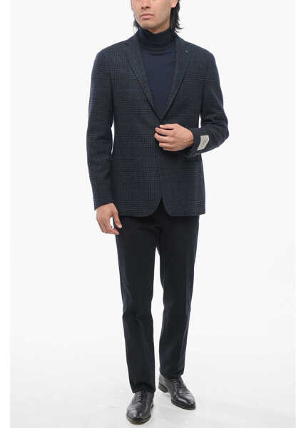 Sacouri CORNELIANI Cc Collection Checkered Right Blazer Blue Barbati (BM 17247101) 4