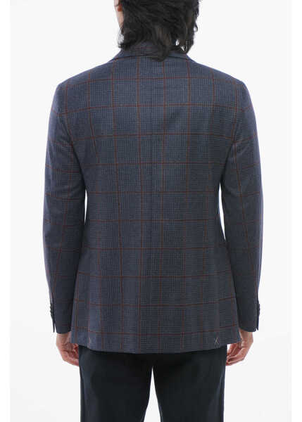 Sacouri CORNELIANI Cc Collection Virgin Wool Blazer With Check Pattern Blue Barbati (BM 17247104) 2