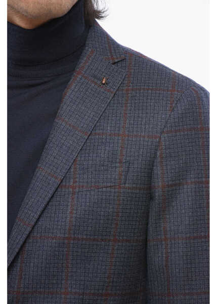 Sacouri CORNELIANI Cc Collection Virgin Wool Blazer With Check Pattern Blue Barbati (BM 17247104) 3