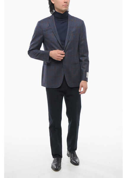 Sacouri CORNELIANI Cc Collection Virgin Wool Blazer With Check Pattern Blue Barbati (BM 17247104) 4
