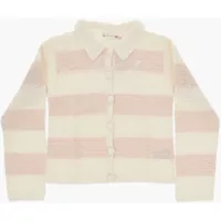 Cardigane Two Tone Crochet Faro Cardigan With Collar Barbati