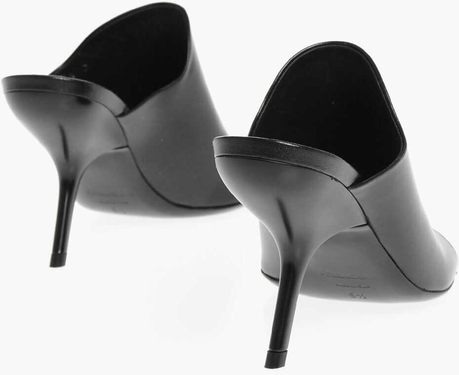 Saboti Salvatore Ferragamo Leather Era Open Toe Mules 8Cm Black Femei (BM 17247161) 2