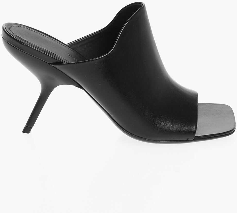 Saboti Salvatore Ferragamo Leather Era Open Toe Mules 8Cm Black Femei (BM 17247161) 3
