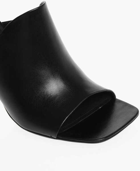 Saboti Salvatore Ferragamo Leather Era Open Toe Mules 8Cm Black Femei (BM 17247161) 4