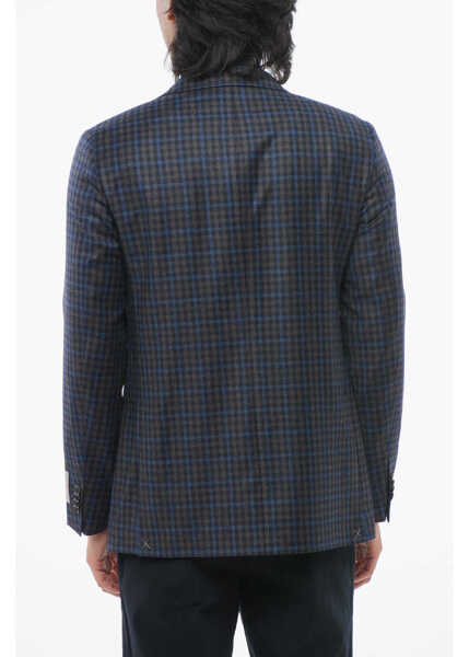 Sacouri CORNELIANI Cc Collection Virgin Wool Blazer With Check Pattern Blue Barbati (BM 17247215) 2