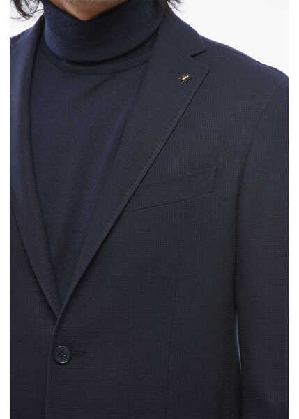 Sacouri CORNELIANI Cc Collection Virgin Wool Hopsack Blazer Blue Barbati (BM 17247218) 3