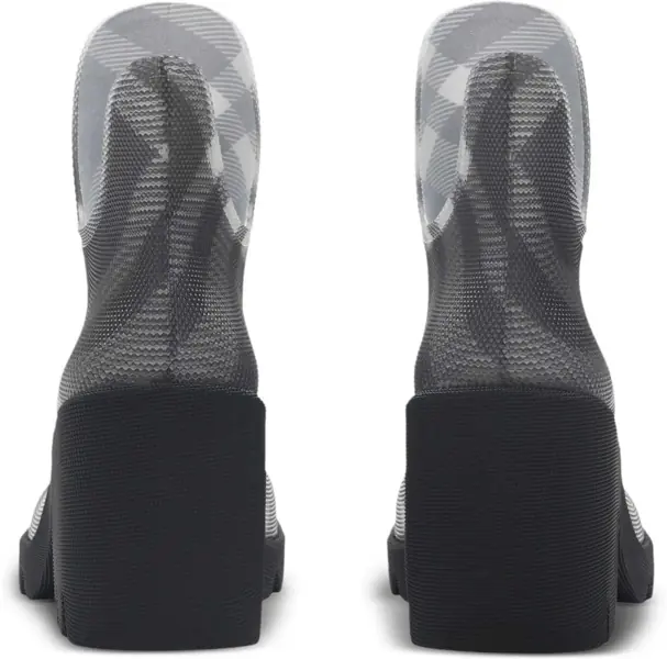 Botine Burberry Tartan Patterned Rubber Booties 8Cm Green Femei (BM 17247365) 3