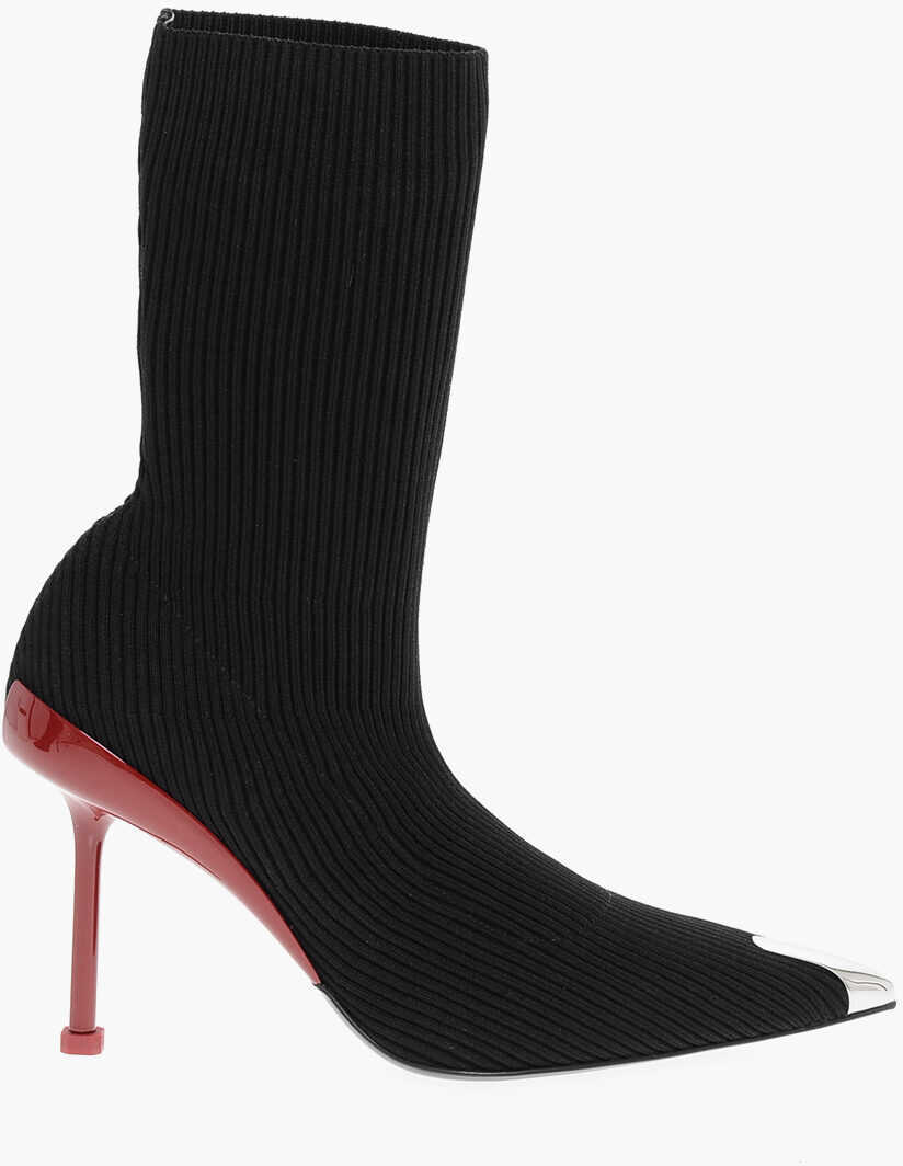 Botine Alexander McQueen Metal Toe Sock Booties With Stiletto Heel 10Cm Black Femei (BM 17247377) 3