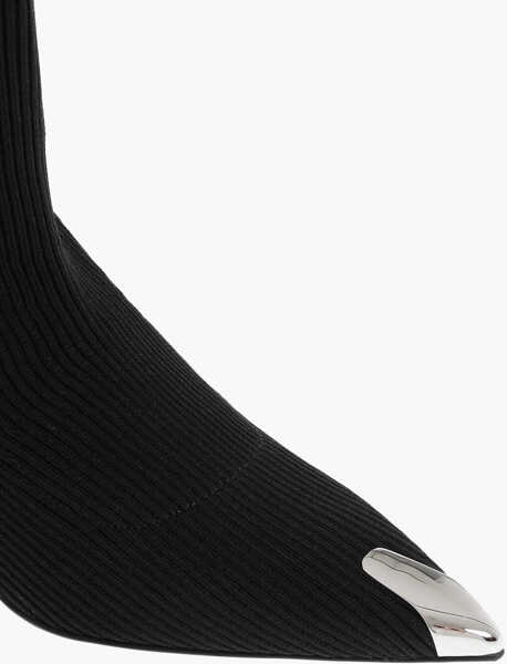 Botine Alexander McQueen Metal Toe Sock Booties With Stiletto Heel 10Cm Black Femei (BM 17247377) 4