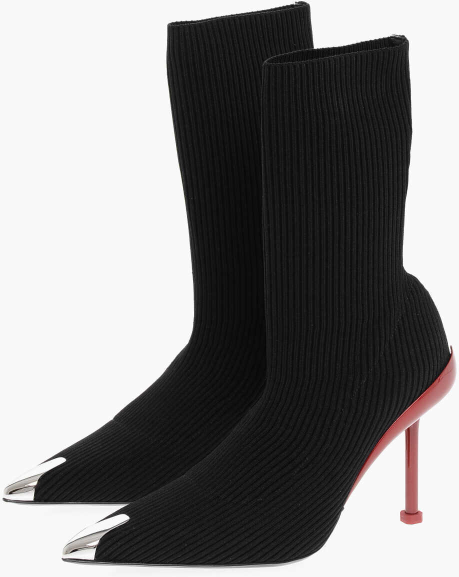 Botine Alexander McQueen Metal Toe Sock Booties With Stiletto Heel 10Cm Black Femei (BM 17247377) 1
