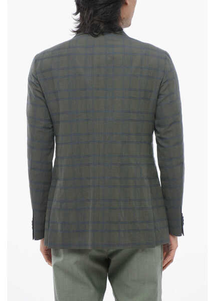 Sacouri CORNELIANI Cc Collection Linen-Blended Right Blazer Green Barbati (BM 17247383) 2