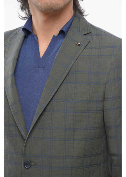 Sacouri CORNELIANI Cc Collection Linen-Blended Right Blazer Green Barbati (BM 17247383) 3
