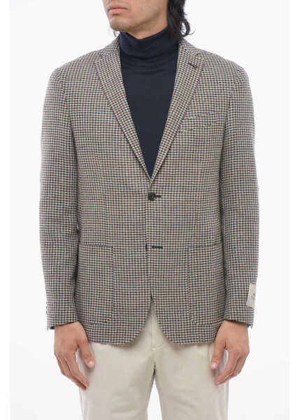 Sacouri CORNELIANI Cc Collection Houndstooth-Patterned Blazer Beige Barbati (BM 17247395) 1