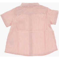 Camasi pentru Fete - Camasi casual Bonpoint Awning Striped Fredy Shirt With Classic Collar Red Fete (BM 17247428) - B-mall.ro