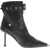 Alexander McQueen Front Zipped Leather Booties With Stiletto Heel 10Cm Black