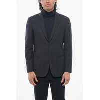Sacouri Cc Collection Cotton-Blended Right Blazer With Hopsack Motif Barbati
