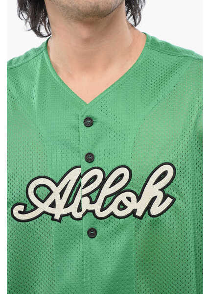 Tricouri Off-White Embroidered Baseball Mesh T-Shirt Green Barbati (BM 17247668) 3