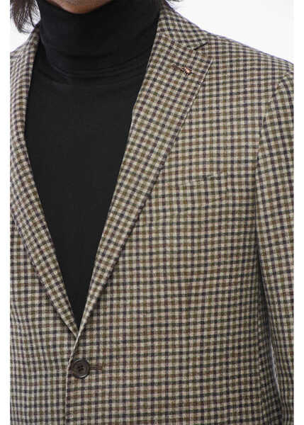 Sacouri CORNELIANI Cc Collection Virgin Wool Blazer With Check Pattern Green Barbati (BM 17247677) 3