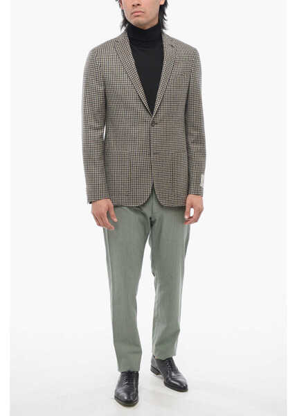 Sacouri CORNELIANI Cc Collection Virgin Wool Blazer With Check Pattern Green Barbati (BM 17247677) 4