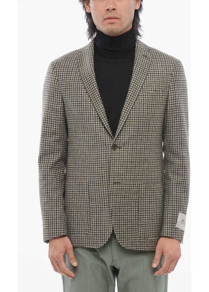 Sacouri CORNELIANI Cc Collection Virgin Wool Blazer With Check Pattern Green Barbati (BM 17247677) 1