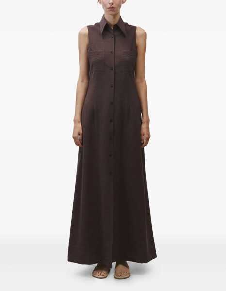 Rochii casual ALYSI Silk Canvas Chemisier Dress BROWN Femei (BM 17248061) 2