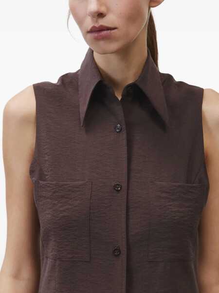 Rochii casual ALYSI Silk Canvas Chemisier Dress BROWN Femei (BM 17248061) 4