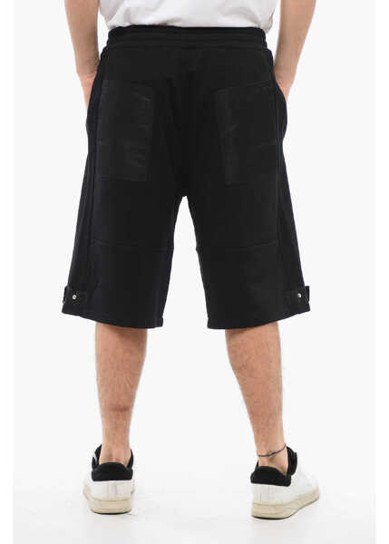 Pantaloni scurti Alexander McQueen Brushed Cotton Shorts With Nylon Details Black Barbati (BM 17248238) 2
