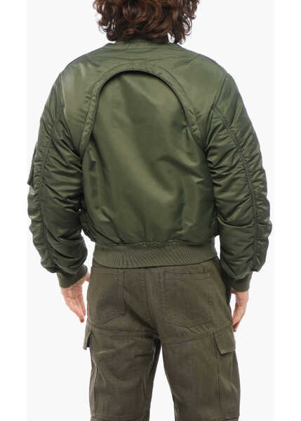 Bomber jacket Alexander McQueen Removable Sleeves Padded Bomber Jacket Military Green Barbati (BM 17248277) 2