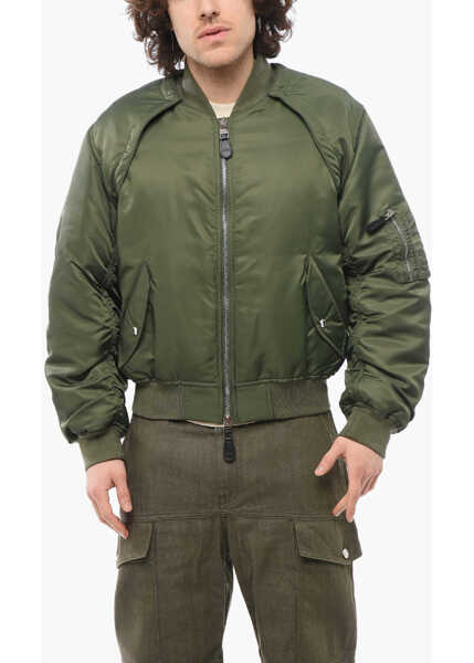 Bomber jacket Alexander McQueen Removable Sleeves Padded Bomber Jacket Military Green Barbati (BM 17248277) 1