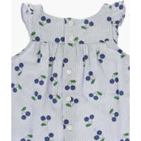 Bluze pentru Barbati - Bluze Bonpoint Awning Striped Lutine Blouse With All-Over Cherrys Print Blue Barbati (BM 17248406) - B-mall.ro