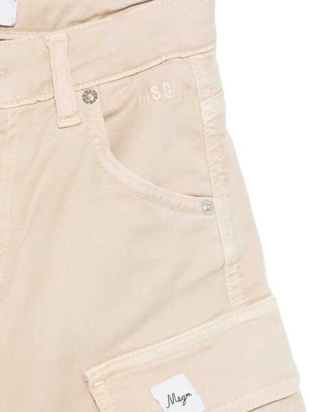 Pantaloni scurti MSGM LYOCELL BULL  BERMUDA GIRL Beige Fete (BM 17248864) 3