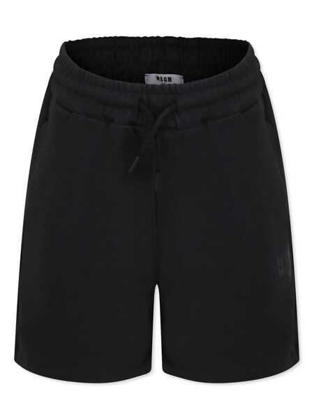 Pantaloni scurti MSGM INTERLOCK BERMUDA UNISEX Black   Fete (BM 17248882) 1