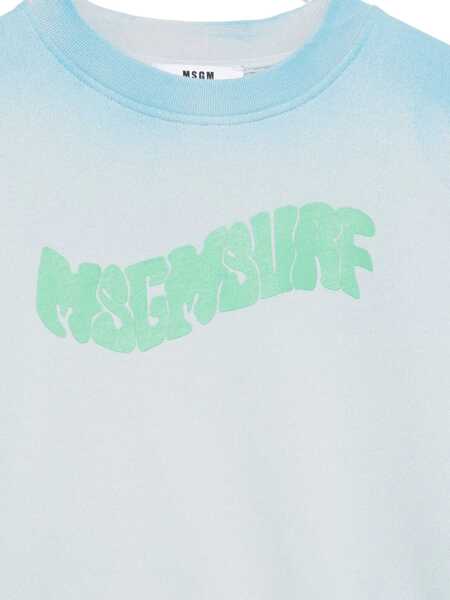 Bluze de trening MSGM AIRBRUSHED SWEATSHIRT  UNISEX Light Blue Fete (BM 17248903) 3