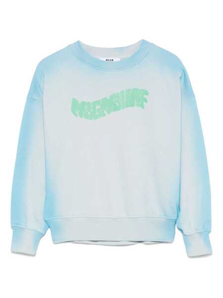 Bluze de trening MSGM AIRBRUSHED SWEATSHIRT  UNISEX Light Blue Fete (BM 17248903) 1