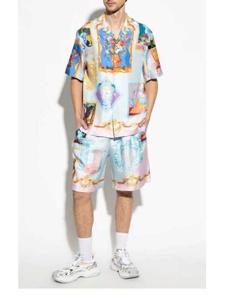 Pantaloni Versace Versace Printed Silk Shorts MULTICOLOR Barbati (BM 17249431) 2