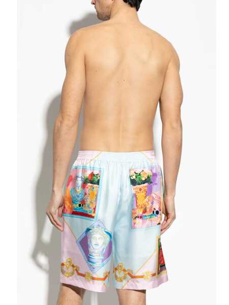 Pantaloni Versace Versace Printed Silk Shorts MULTICOLOR Barbati (BM 17249431) 4